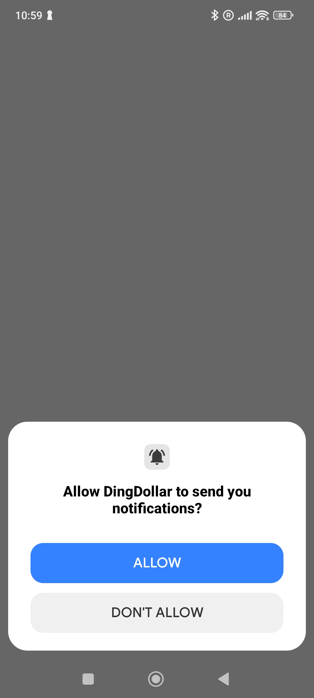 Allow DingDollar to send notifications prompt